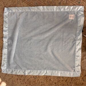 Little Giraffe Blue Baby Blanket with Satin Trim